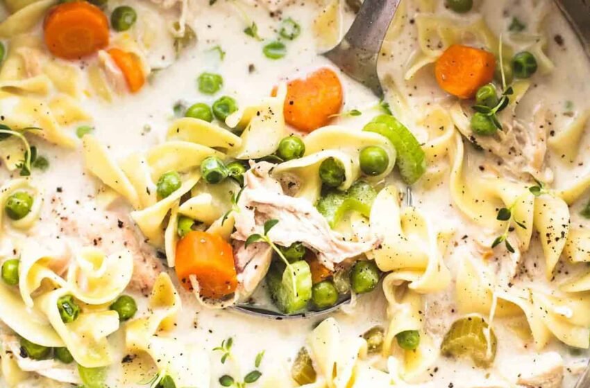 Instant-Pot-Creamy-Chicken-Noodle Soup-Recipe