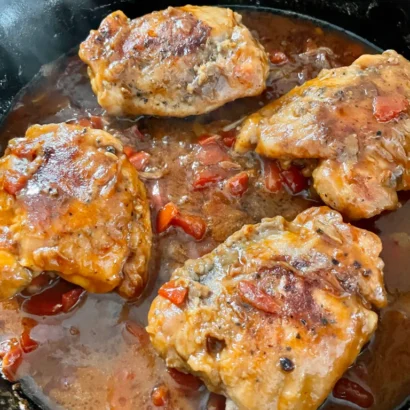 Poulet-au-Vinaigre-(Chicken-with-Vinegar)-Recipe